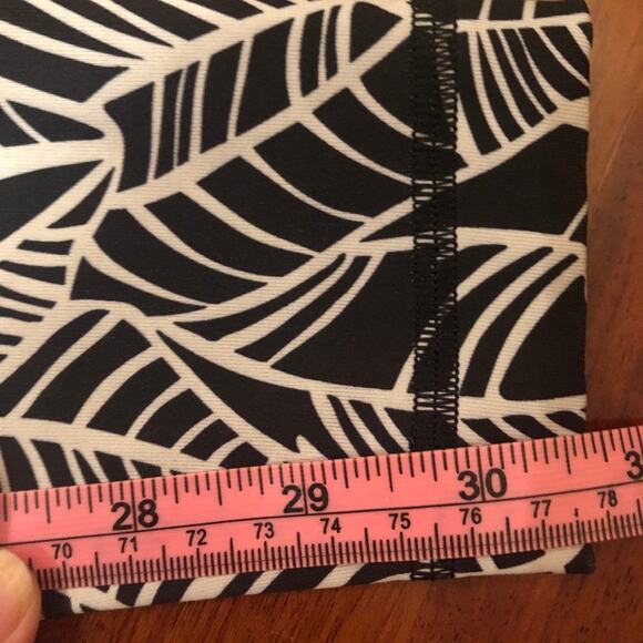 Lululemon Wunder Under Leggings Black White Palm Leaves - Picture 6 of 8